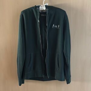 A&F Men’s Dark Green Zip-Up Hoodie